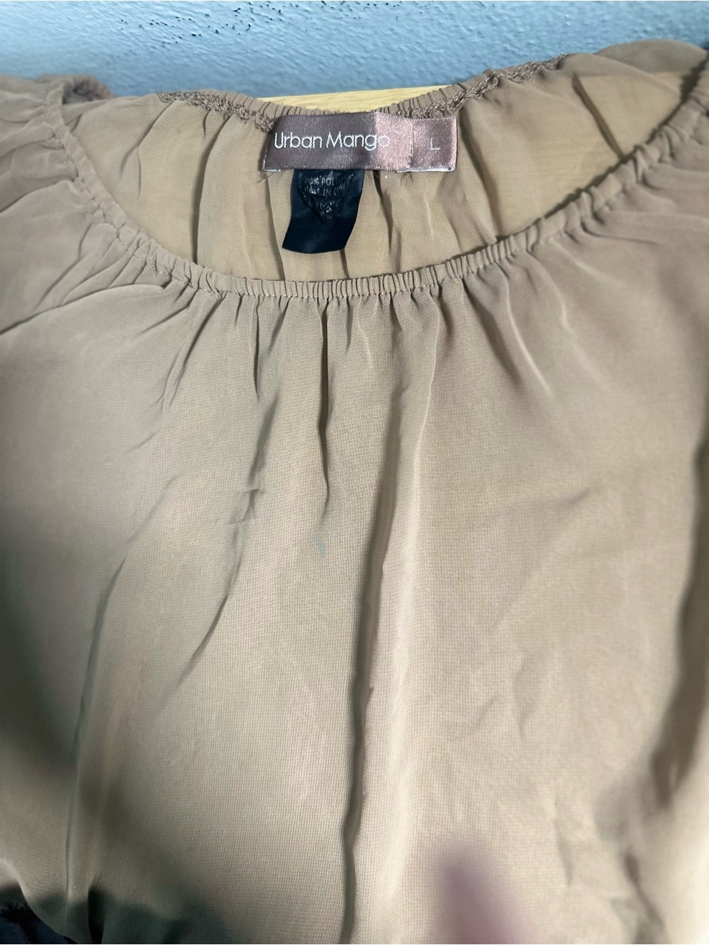 Urban Mango Tan Gathered-Neck Blouse
